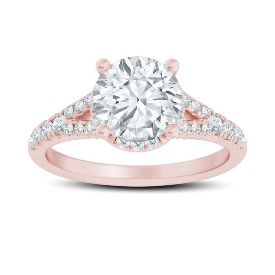 Now + Forever Split-shank Natural Diamond Engagement Ring Setting 3/8 ct tw 14K Rose Gold