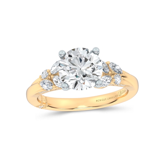 Monique Lhuillier Bliss Lab-Grown Diamond Engagement Ring Setting 3/8 ct tw 14K Yellow Gold