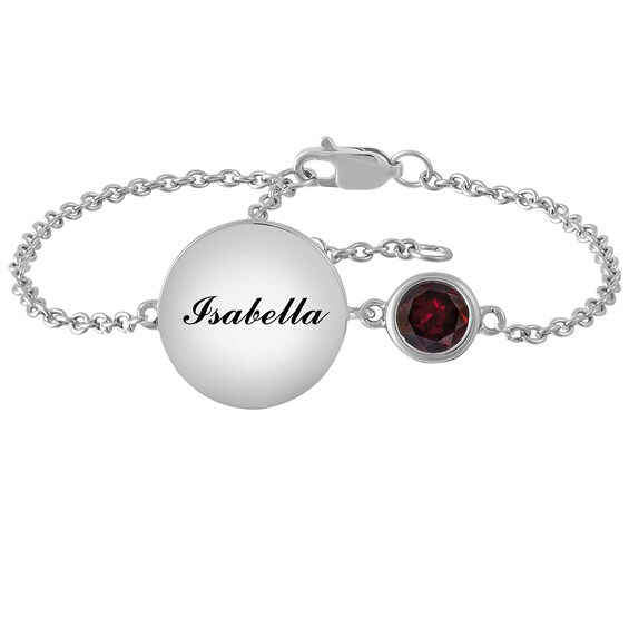 Colored Stone Bracelet (1 Stone and 2 Lines)