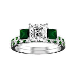 Princess Cut Diamond Bridal Ring and Matching Band