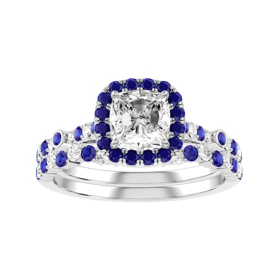 Cushion Diamond Bridal Ring and Matching Band