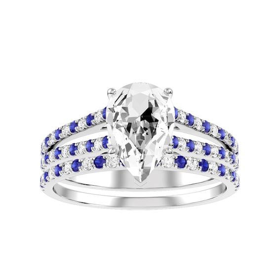 Pear Diamond Bridal Ring and Matching Band