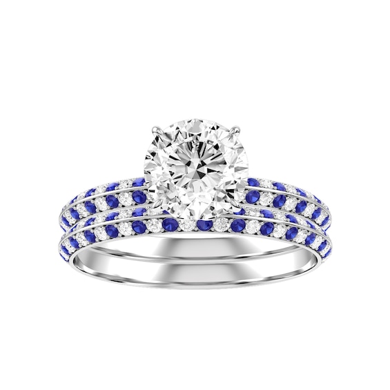 Round Diamond Bridal Ring and Matching Band