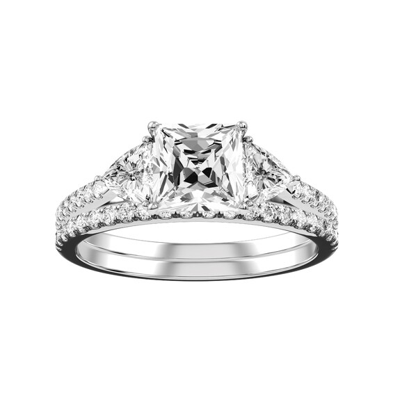 Princess Cut Diamond Bridal Ring and Matching Band