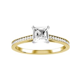 Diamond Bridal Ring 3/4 ct tw 10K White and Yellow Gold
