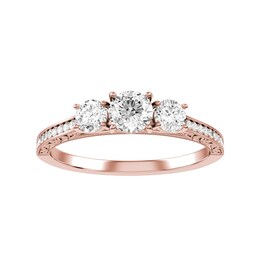 Diamond Bridal Ring 7/8 ct tw 10K Rose Gold