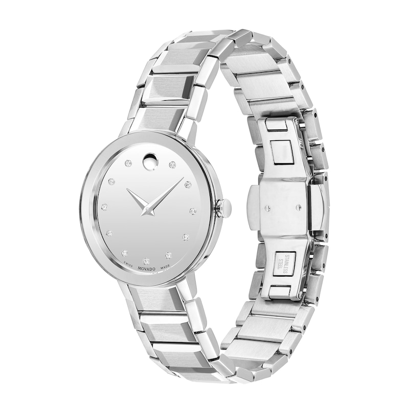 Movado Sapphire Stainless Steel Women's Watch 607548