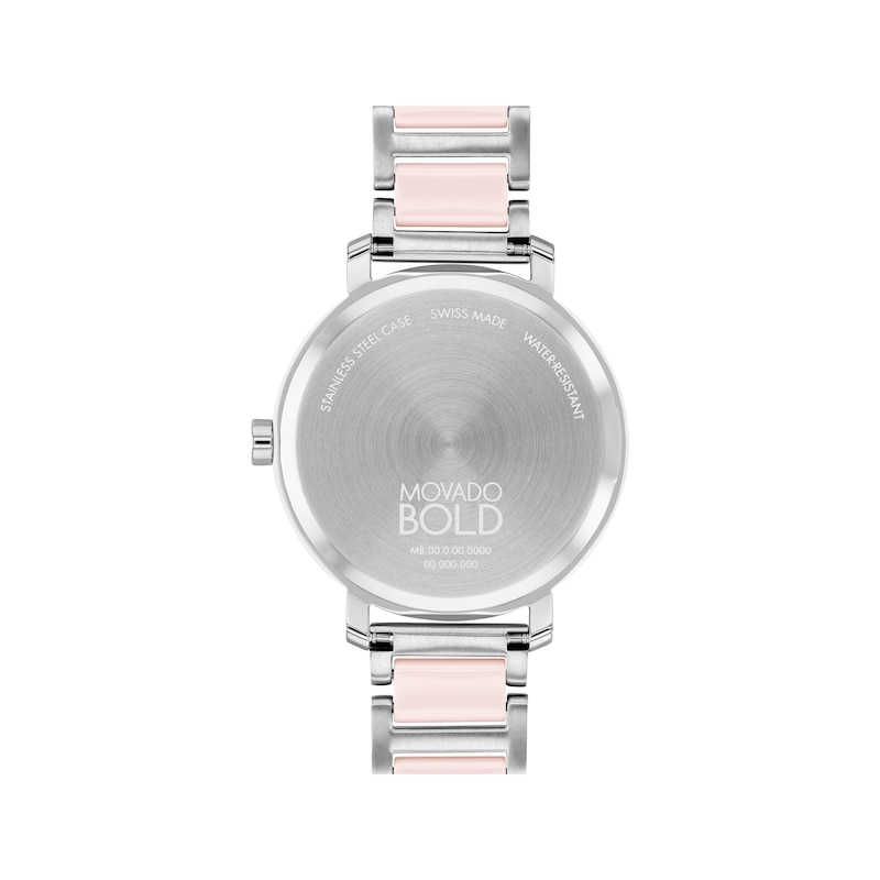 Movado BOLD Evolution 2.0 Pink Ceramic Inserts Women's Watch 3601236