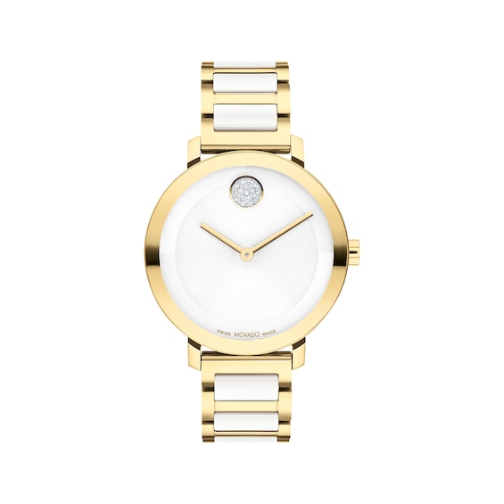 Movado BOLD Evolution 2.0 White Ceramic Inserts Women's Watch 3601238