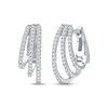 Thumbnail Image 1 of Diamond Three-Row Staggered Huggie Hoop Earrings 1/4 ct tw 10K White Gold