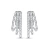 Thumbnail Image 2 of Diamond Three-Row Staggered Huggie Hoop Earrings 1/4 ct tw 10K White Gold