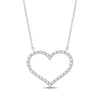 Thumbnail Image 1 of Diamond Heart Outline Necklace 1/10 ct tw 10K White Gold 18"