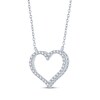 Thumbnail Image 2 of Diamond Heart Outline Necklace 1/10 ct tw 10K White Gold 18"