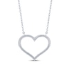 Thumbnail Image 3 of Diamond Heart Outline Necklace 1/10 ct tw 10K White Gold 18"