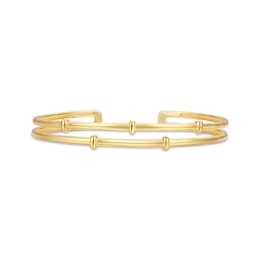 STUDIO BY KAY Two-Row Beaded Cuff Bracelet 24K Yellow Gold Vermeil Sterling Silver