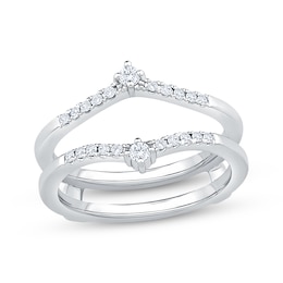 Now + Forever Diamond Contour Enhancer Ring 1/5 ct tw 14K White Gold