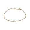 Thumbnail Image 1 of STUDIO BY KAY Aquamarine & White Lab-Created Sapphire Bezel-Set Bracelet 24K Yellow Gold Vermeil Sterling Silver 7.5"