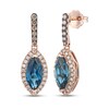 Thumbnail Image 1 of Le Vian Marquise-Cut Blue Topaz & Diamond Drop Earrings 3/8 ct tw 14K Strawberry Gold