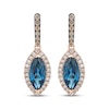 Thumbnail Image 2 of Le Vian Marquise-Cut Blue Topaz & Diamond Drop Earrings 3/8 ct tw 14K Strawberry Gold
