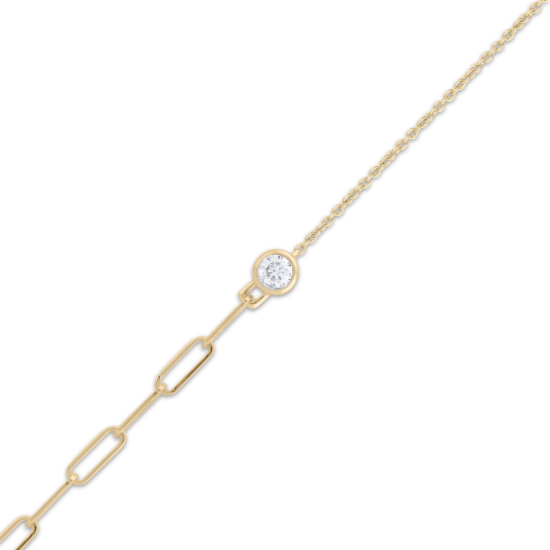 Main Image 2 of STUDIO BY KAY Round-Cut Diamond Solitaire Half and Half Bracelet 1/6 ct tw 24K Yellow Gold Vermeil Sterling Silver 7"