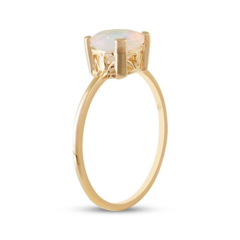 Main Image 2 of Opal Solitaire Ring 10K Yellow Gold