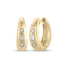 Thumbnail Image 1 of STUDIO BY KAY Baguette & Round-Cut Diamond Hoop Earrings 1/6 ct tw 24K Yellow Gold Vermeil Sterling Silver