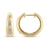 Thumbnail Image 3 of STUDIO BY KAY Baguette & Round-Cut Diamond Hoop Earrings 1/6 ct tw 24K Yellow Gold Vermeil Sterling Silver