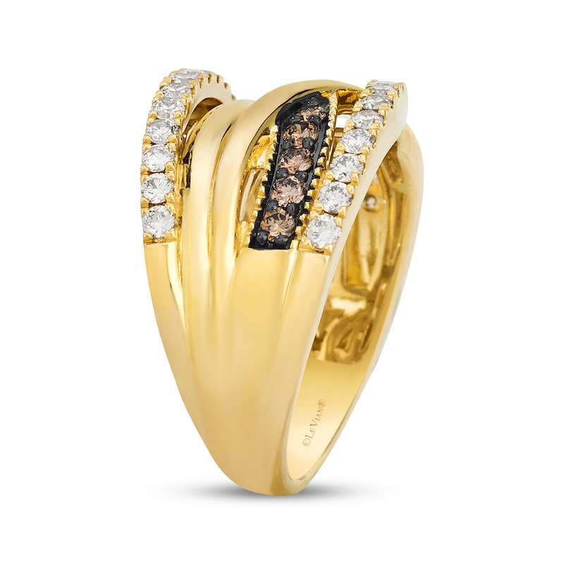 Main Image 2 of Le Vian Diamond Crossover Multi-Row Ring 7/8 ct tw 14K Honey Gold