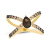 Thumbnail Image 1 of Le Vian Kiss Collection Chocolate Quartz "X" Crossover Ring 1/2 ct tw Diamonds 14K Honey Gold
