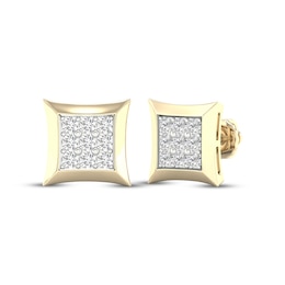 STUDIO BY KAY Men's Lab-Grown Diamond Rhombus Stud Earrings 1/2 ct tw 24K Yellow Gold Vermeil Sterling Silver