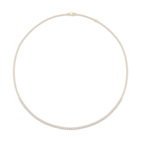 Lab-Grown Diamond Adjustable Tennis Necklace 1 ct tw 24K Yellow Gold Vermeil Sterling Silver 18"