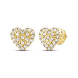Children's Cubic Zirconia Heart Stud Earrings 14K Yellow Gold