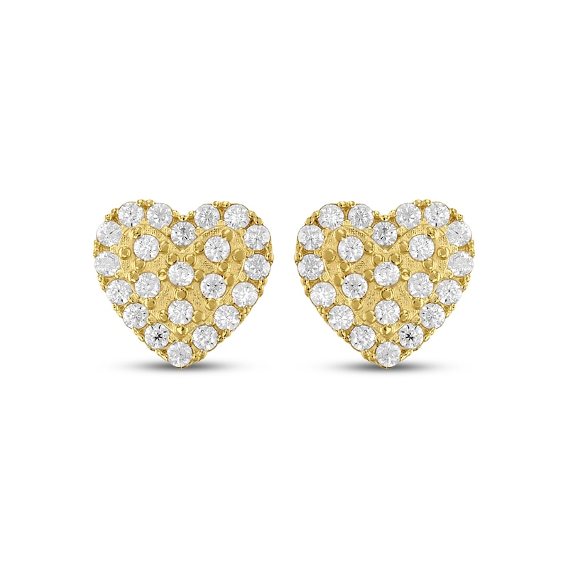 Main Image 2 of Children's Cubic Zirconia Heart Stud Earrings 14K Yellow Gold