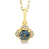 Thumbnail Image 1 of American Blue Sapphire & Cushion-Cut Diamond Necklace 1/20 ct tw 10K Yellow Gold 18"