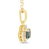 Thumbnail Image 2 of American Blue Sapphire & Cushion-Cut Diamond Necklace 1/20 ct tw 10K Yellow Gold 18"