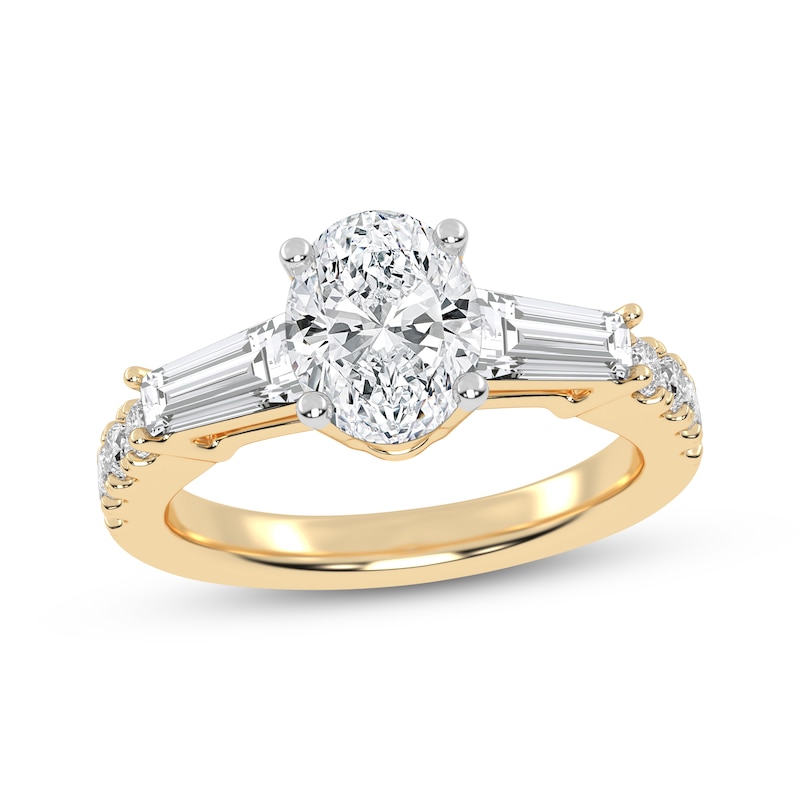 Main Image 1 of Now + Forever Lab-Grown Diamonds Oval-Cut Engagement Ring 1-3/4 ct tw 14K Yellow Gold