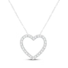 Thumbnail Image 1 of KAY Signature Collection Lab-Grown Diamond Heart Outline Necklace 1 ct tw 10K White Gold 18"