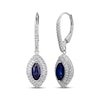 Thumbnail Image 1 of Marquise-Cut Blue Lab-Created Sapphire & White Lab-Created Sapphire Double Halo Drop Earrings Sterling Silver
