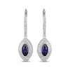 Thumbnail Image 2 of Marquise-Cut Blue Lab-Created Sapphire & White Lab-Created Sapphire Double Halo Drop Earrings Sterling Silver
