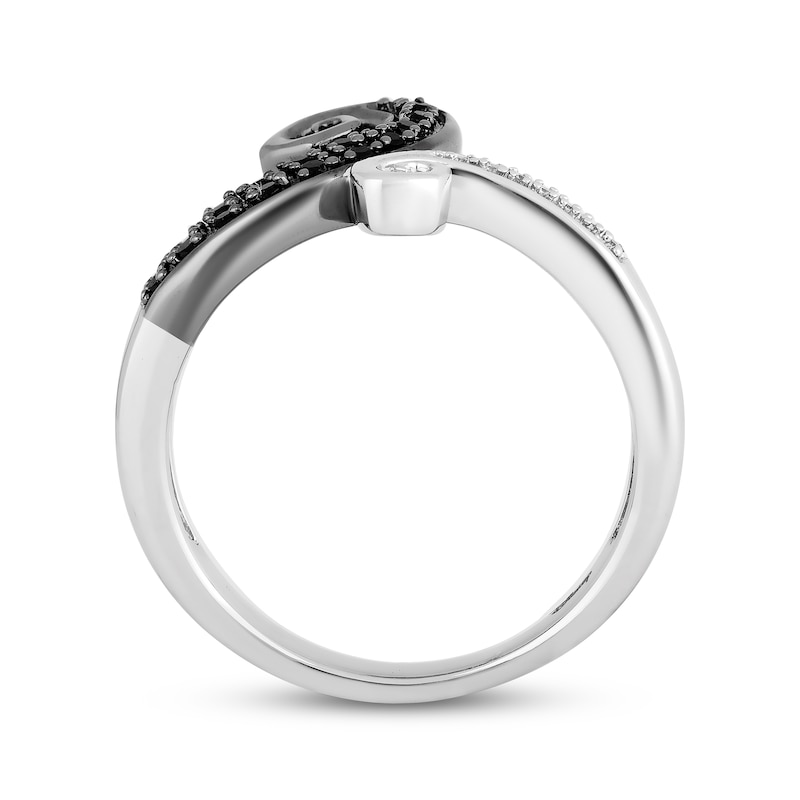 Main Image 3 of Disney Treasures The Nightmare Before Christmas Black & White Diamond Spiral Ring 1/8 ct tw Sterling Silver