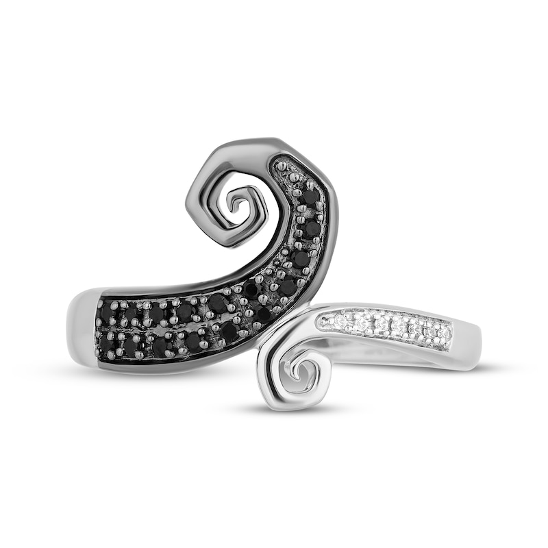 Main Image 4 of Disney Treasures The Nightmare Before Christmas Black & White Diamond Spiral Ring 1/8 ct tw Sterling Silver