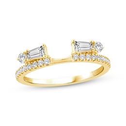 Now + Forever Lab-Grown Diamonds Baguette & Round-Cut Enhancer Ring 1/2 ct tw 14K Yellow Gold