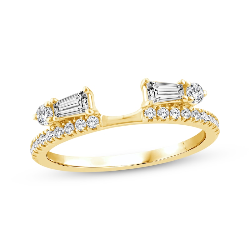 Main Image 1 of Now + Forever Lab-Grown Diamonds Baguette & Round-Cut Enhancer Ring 1/2 ct tw 14K Yellow Gold