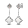 Thumbnail Image 1 of STUDIO BY KAY Clover-Shaped Mother-of-Pearl & White Lab-Created Chain Dangle Earrings Sterling Silver