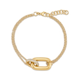 STUDIO BY KAY Lab-Grown Diamond Link Bracelet 1/5 ct tw 24K Yellow Gold Vermeil Sterling Silver 7.5"