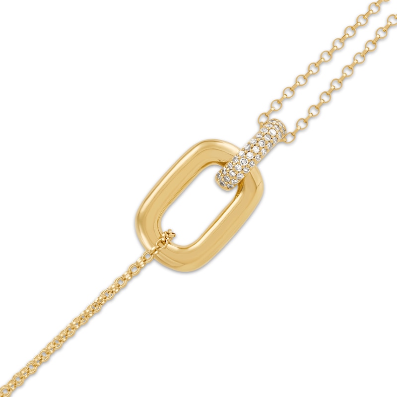 Main Image 2 of STUDIO BY KAY Lab-Grown Diamond Link Bracelet 1/5 ct tw 24K Yellow Gold Vermeil Sterling Silver 7.5"