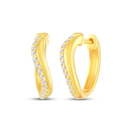 STUDIO BY KAY Lab-Grown Diamond Curve Hoop Earrings 1/6 ct tw 24K Yellow Gold Vermeil Sterling Silver