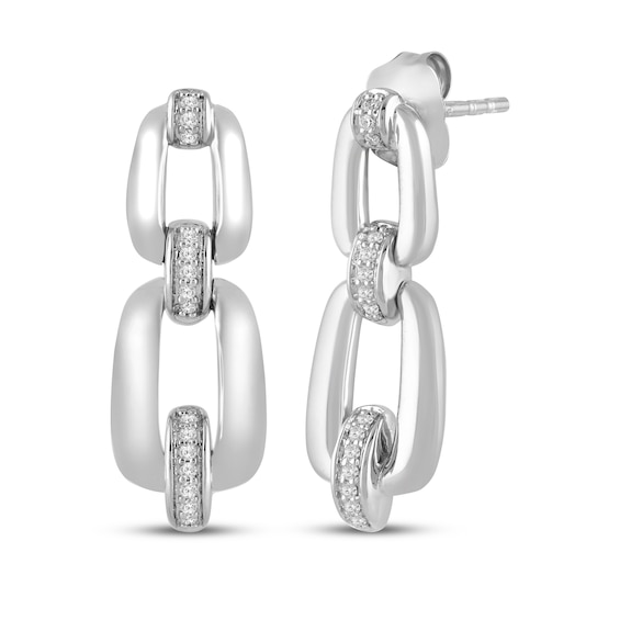 KAY Lab-Grown Diamonds Chain Link Drop Earrings 1/6 ct tw Sterling Silver