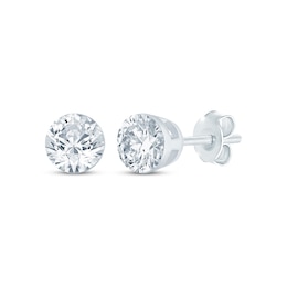 KAY Lab-Grown Diamonds Round-Cut Solitaire Stud Earrings 1 ct tw 10K White Gold (F/SI2)