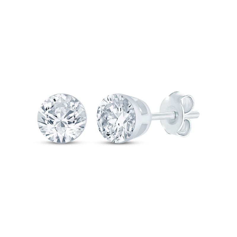 Main Image 1 of KAY Lab-Grown Diamonds Round-Cut Solitaire Stud Earrings 1 ct tw 10K White Gold (F/SI2)